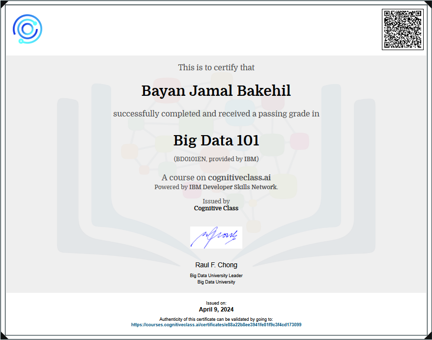 Big Data Certificate Badge
